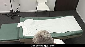 mature nurse bent over for monster cock in hospital threesome with young patient