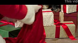 yo, step mom totally saved christmas with some naughty riding action!