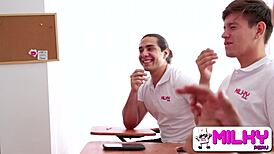 i just fucked my milf teacher! student fulfills wet dream at school.