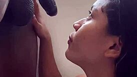 I battle my stepbrother's big black cock during a video call with my boyfriend