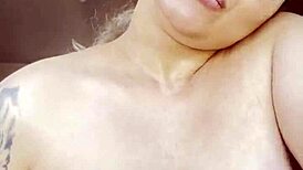 Blonde girl with natural boobs bounces