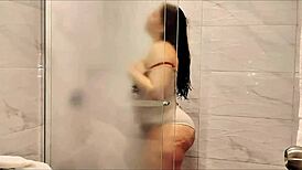 Hey, chubby girl in shower sucks you off, even after that mess!