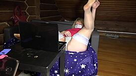 Mature Housewife Reveals Chubby Figure and Stockings in Chat.