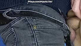 Christmas cumshot on horny amateurs with open ass