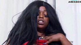 stepmom rides stepson's big black cock so wet and horny