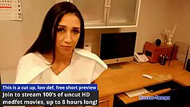 dr tampa conducts entrance physical on brunette latina stefania mafra in florida