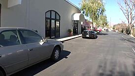 This babe enjoys a hard hot quickie fucking session with moans