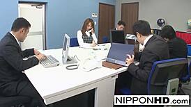 who's playing with asian secretary on phone?