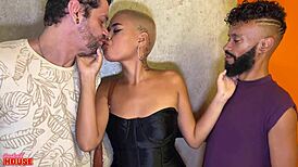 Petite Latina cheats in a threesome with older men for raw action