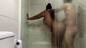 Asian pornstar with big ass fucked in bathroom!