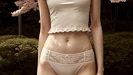 Lingerie Models Under The Cherry Blossom Trees