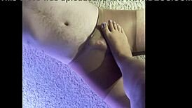 Making my husband WEAR my WET pantyhose while I GIVE him a FOOTJOB