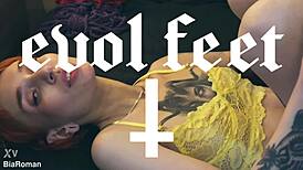 This bitch controls you with her pussy and feet!