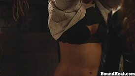 Bound Lesbian Slave Whipped by Merciless Mistress in Domination