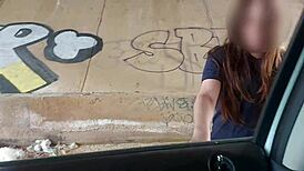 Old Man Finds Young Mexican Babe Under Bridge for Outdoor Action