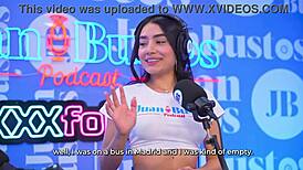 Kinky Colombian MayraOficial experiences the Sybian machine on Juan Bustos podcast.