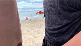 what are you doing, people are watching, i'm cumming in front of everyone again on the beach