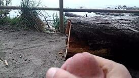 Playing Masturbation Games on the Beach in Public