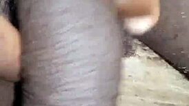 Bigblackie shaves and masturbates with my big black dick