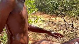 homemade outdoor session leads to juicy creampie in wet pussy with big black cock