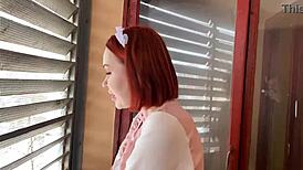 hot maid could not resist to fuck me, pretty college cowgirl sex homemade outdoor girlfriend redhead