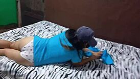 mature nurse makes homemade porn to cover extra household expenses