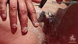 milf in bathroom shaving her wet pussy naked