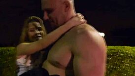 Teen checks for cameras in old-young sex prank