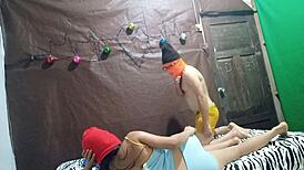 Yo, this ghost bangs the couple on a haunted bed, real exclusive homemade!