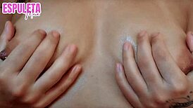 guided close-up session on small waist and natural tits, getting ready for loads