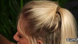 Flirty Centerfold Receives Facial And Swallows It All