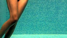 Hot Russian Babe Irina Russaka Bathes Underwater in Pool, Petite Skinny Teen Solo