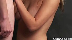 Flirty Centerfold Receives Facial And Swallows It All