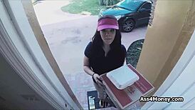 Teen 18+ says, 'Pizza delivery with a blowjob for cash.'