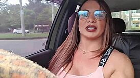 I fulfilled a fan's fetish by teasing with my feet in the car.