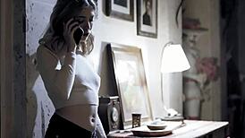 Babysitter teen fucks while on phone with boyfriend