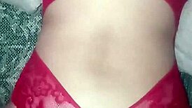 Red Lingerie Gets Soaked in Cum During Wild Group Swinger Session