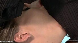 Pretty Babe Gagged and Rough Fucked by Massive Cock.