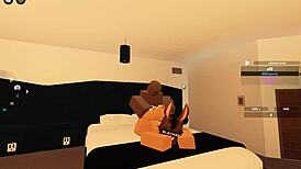 Roblox Porn Blacked with Big Ass Blowjob and Rough Monster Cock Action