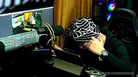 ruan got so horny while bibi griffo twerks on his lap in the podcast popum no barraco