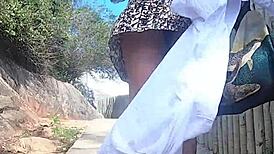 Young Girl Flashes Pussy On Beach In Public With Thong Bikini – Exhibitionism Punishment!