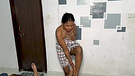 Step sister shares room with step bro.