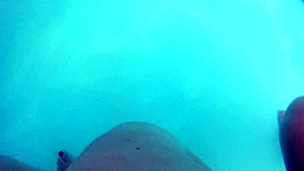 Husband films his wife playing outdoor with two at public hotel pool karina and lucas