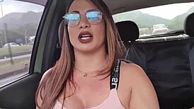 I fulfilled a fan's fetish by teasing with my feet in the car.