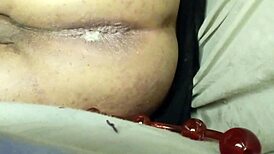 Brunette pegs boyfriend's ass with strapon in wild session