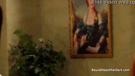 The busty naked lesbian slave gets fingered by her mistress