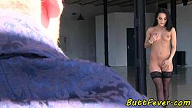 Assfucked Euro Babe Teases in Stockings Before Sucking Dick and Anal Play