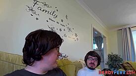 busty babe in a surprising first-time encounter.