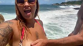 so i sucked this huge dude on the beach... everyone was starin' at us!