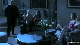 Redhead and Brunette Skinny Lesbians Kiss on Bed, Licking Pussies and Fingering to Orgasm